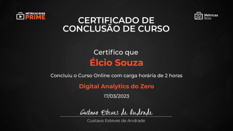 Certificado Digital Analytics do Zero